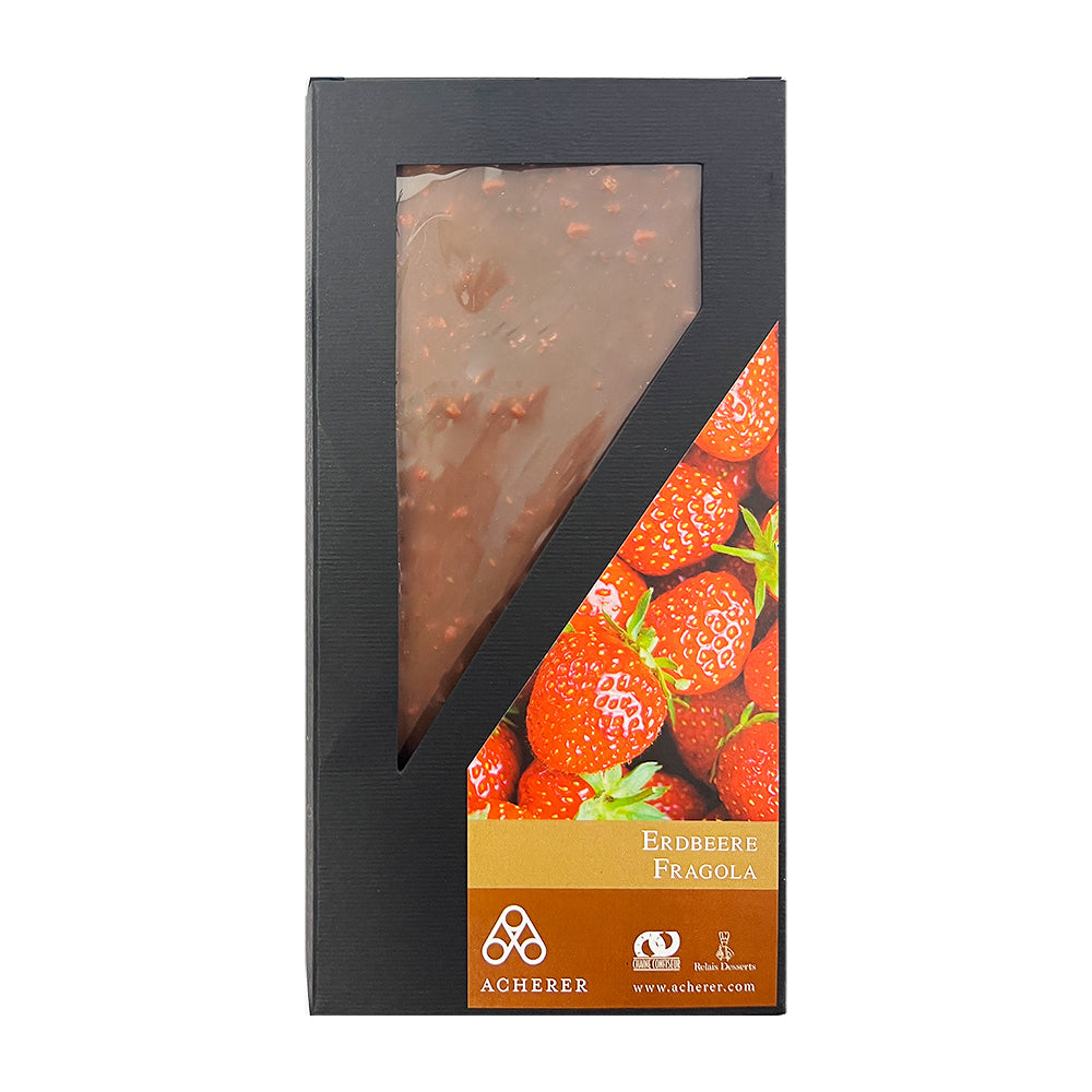Handgefertigte Erdbeer-Schokoladentafel