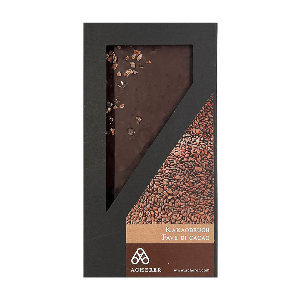 Tavoletta di cioccolato fondente con fave di cacao